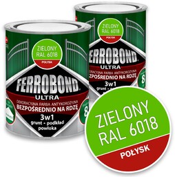 Farba do Metalu na Rdzę Zielony Połysk Ral
