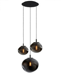 Lampa wisząca designerska potrójna AVIA BLACK 3 11158308