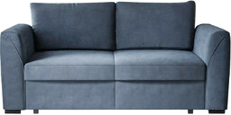 sofa trzyosobowa Rania rozkładana z pojemnikiem welurowa niebieska