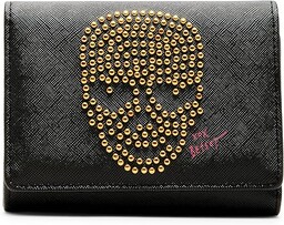 Betsey Johnson Skull Boss Trifold Wallet, czarny, rozmiar