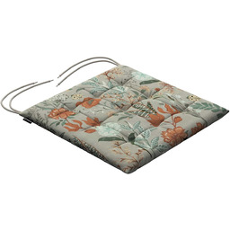 Poduszka na krzesło Karol, kolorowe kwiaty na szarym