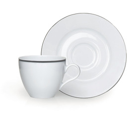 Excelsa Platinum Filiżanka do kawy ze spodkami, porcelana,