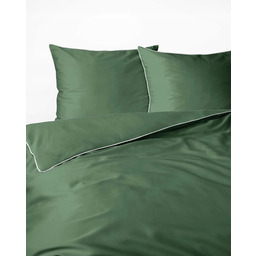 Pościel Makosatyna satynowa jednobarwna z lamówką 160x200 Zielona