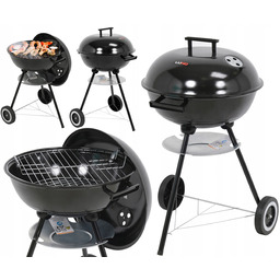 Lund Grill Węglowy Okrągły Ogrodowy Pokrywa Ruszt Stalowy