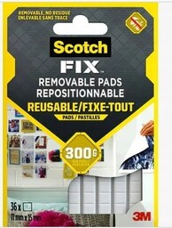 MASA MOCUJĄCA SCOTCH-FIX, SAMOPRZYLEPNE PODKŁADKI, 36 SZT. 11X15MM,