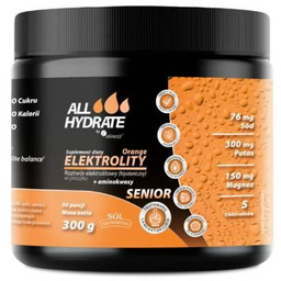 ALLHydrate Elektrolity Senior o smaku pomarańczowym, 300 g