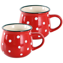 Toro Zestaw kubków ceramicznych KROPKI 390 ml 2