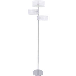 Lampa podłogowa chromowana 3-punktowa z białymi kloszami DRS8006/3F