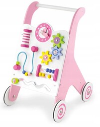 Viga Interaktywny Drewniany Chodzik Pchacz 2 W 1