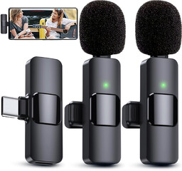 2x mikrofon krawatowy bezprzewodowy USB-C typ C Android