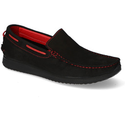 Mokasyny Męskie Wsuwane Czarne nubuk