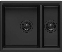QUADRON Zlewozmywak 55,5x46 LOGAN 150 czarny mat, elementy