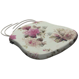 Poduszka na krzesło Filip, różowo-beżowe róże na kremowym