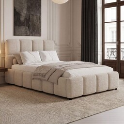 Łóżko tapicerowane z pojemnikiem 4583G 120x200 Boucle Biały