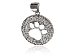 Rodowany srebrny wisior wisiorek kółko kółeczko psia kocia