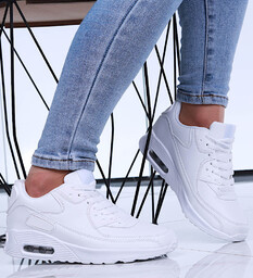 Sznurowane białe buty sportowe damskie