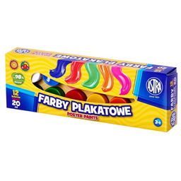 Farby plakatowe ASTRA 12 kolorów 20 ml nr