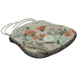 Poduszka na krzesło Filip, kolorowe kwiaty na szarym