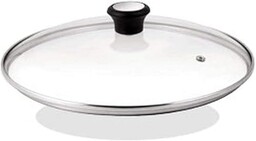 Tefal 2028097612 Szklana Pokrywka, Szkło, Czarny/Przezroczysty, 26 cm