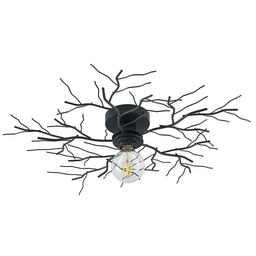 Lampa Sufitowe Lindby, Vetki, ściemnialny, czarny, salon, metal,