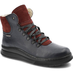 Pollonus Granatowe Trzewiki Ocieplane Obuwie Damskie