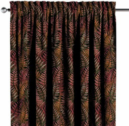 Zasłona na kanale z grzywką 1 szt., bordowo-złote