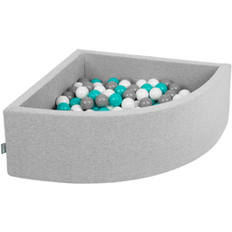 KiddyMoon Suchy Basen 90x30cm/200 Piłek  7cm, Trójkątny