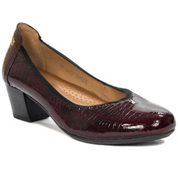 Czółenka damskie Maciejka skórzane Bordowy Gad Lakier-41