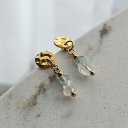 Pakamera Kolczyki z akwamarynem i kamieniem księżycowym