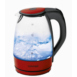 Rk4030 Czajnik Elektryczny Szklany Inox Czerwony 1,7 L