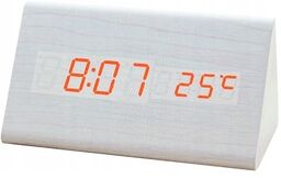 Zegar budzik drewniany led elektroniczny cyfrowy stojący -