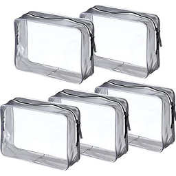 5-pak przezroczysta torba na przybory toaletowe z PCW,