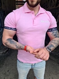 Koszulka męska polo różowa Furia