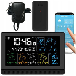 Stacja pogodowa pogody meteo z zewnętrznym czujnikiem WiFi