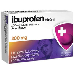 AFLOFARM Ibuprofen 200 mg, 10 tabl. draż.