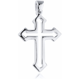 Srebrny rodowany krzyżyk krzyż gładki polerowany połysk srebro