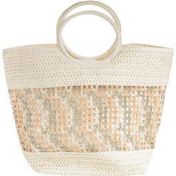 Duża pleciona torebka shopperka letnia okrągłe rączki