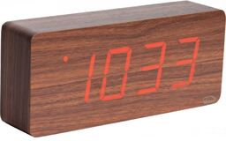 DUŻY ZEGAR Elektroniczny BUDZIK LED Drewniany Cyfrowy Stojący