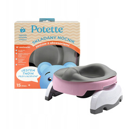 Nocnik Potette Plus Zestaw wielofunkcyjny z akcesoriami RÓŻOWY-biały