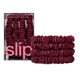 Slip Pure Silk Skinny Scrunchies Maroon Gumka