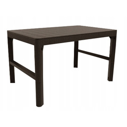 Stół Stolik Ogrodowy Rattan Lyon Dwupozycyjny Brąz Regulowany