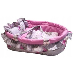 Nosidełko dla lalki lalek +pościel z falbanką