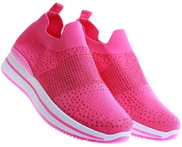 Wsuwane fuksjowe sneakersy damskie fuksja