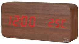 Zegar budzik drewniany elektroniczny cyfrowy led stojący -