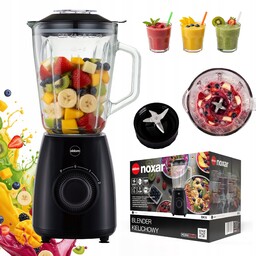 Blender kielichowy szklany do koktajli 1,8L 1000W czarny