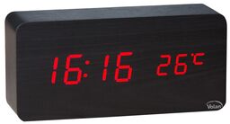 Zegar budzik drewniany elektroniczny cyfrowy led stojący -