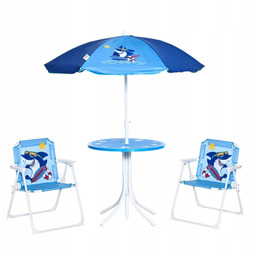 Zestaw ogrodowy Outsunny dla dzieci: Stół, Krzesła, Parasol