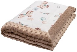 Bonjour Cherie Koc mały 65/75 Koniki minky beige