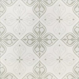 Gres szkliwiony PATCHWORK FLORES white-grey flores satin 29,8x29,8