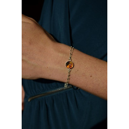 Pakamera Delikatna srebrna bransoletka z bursztynem KOŁO